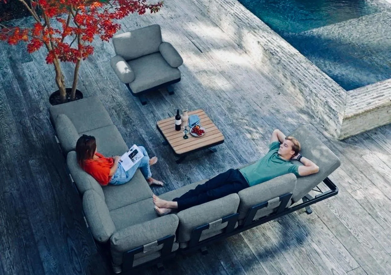 картинка Комплект лаунж мебели антрацит/антрацит, алюминий Лунд №1