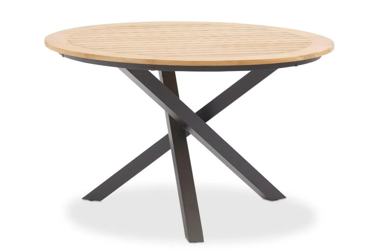 картинка Стол антрацит/натуральный, алюминий/тик Тимро