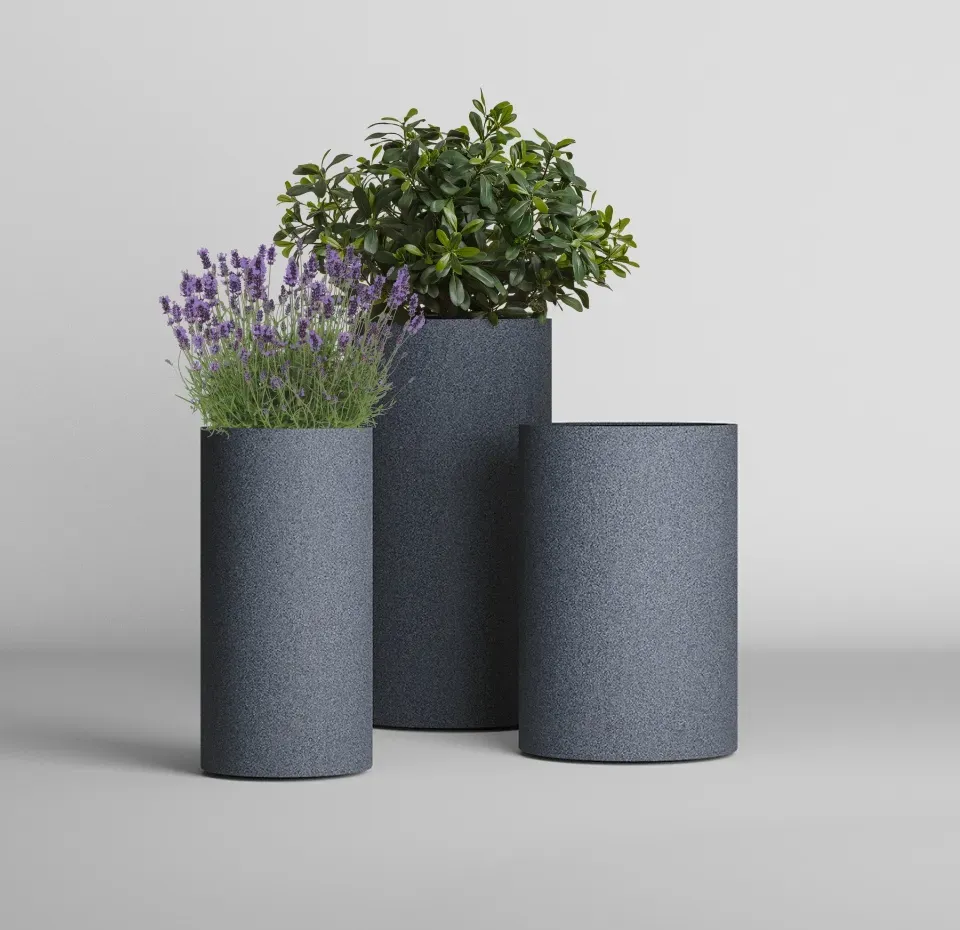Кашпо CONCRETIKA ТЮБ Макси БАЗАЛЬТ 30x60