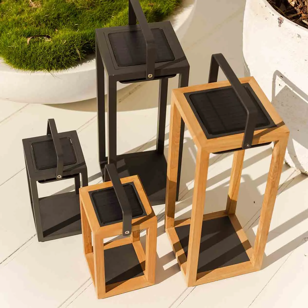 картинка Лампа антрацит/натуральный, тик Сола №3