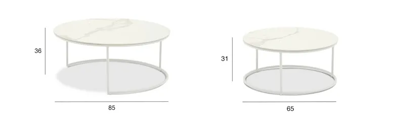 картинка Стол кофейный бежевый/коричневый, алюминий/закаленное стекло с керамической печатью Флен