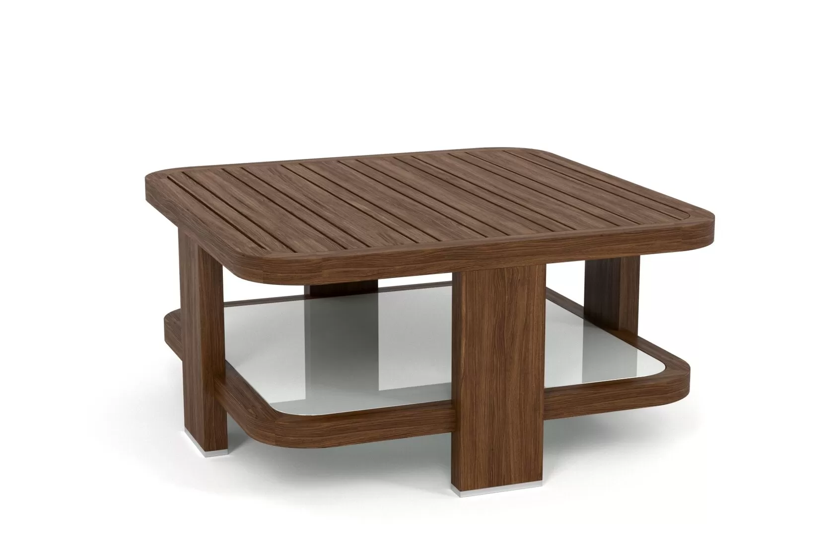 картинка Стол журнальный ЛАГУН (массив+стекло)