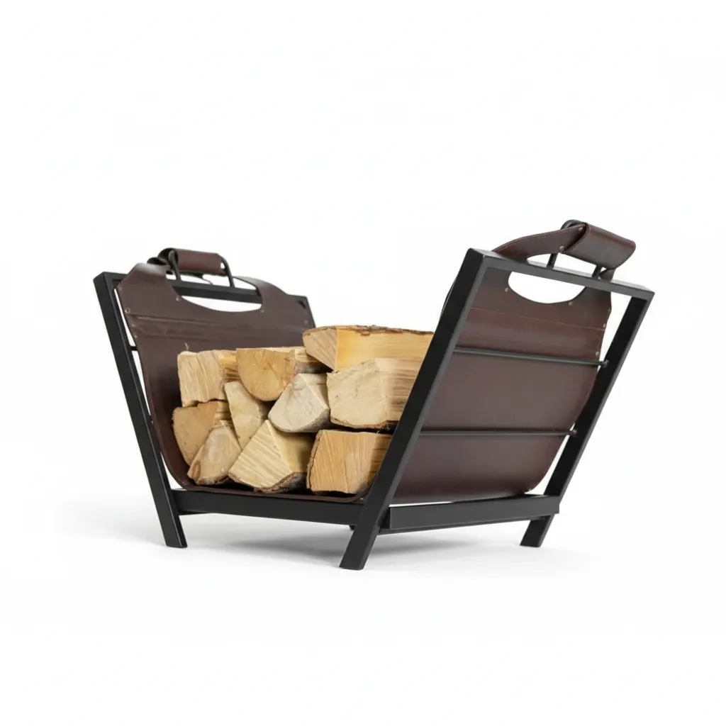 картинка Дровница кожаная с подставкой