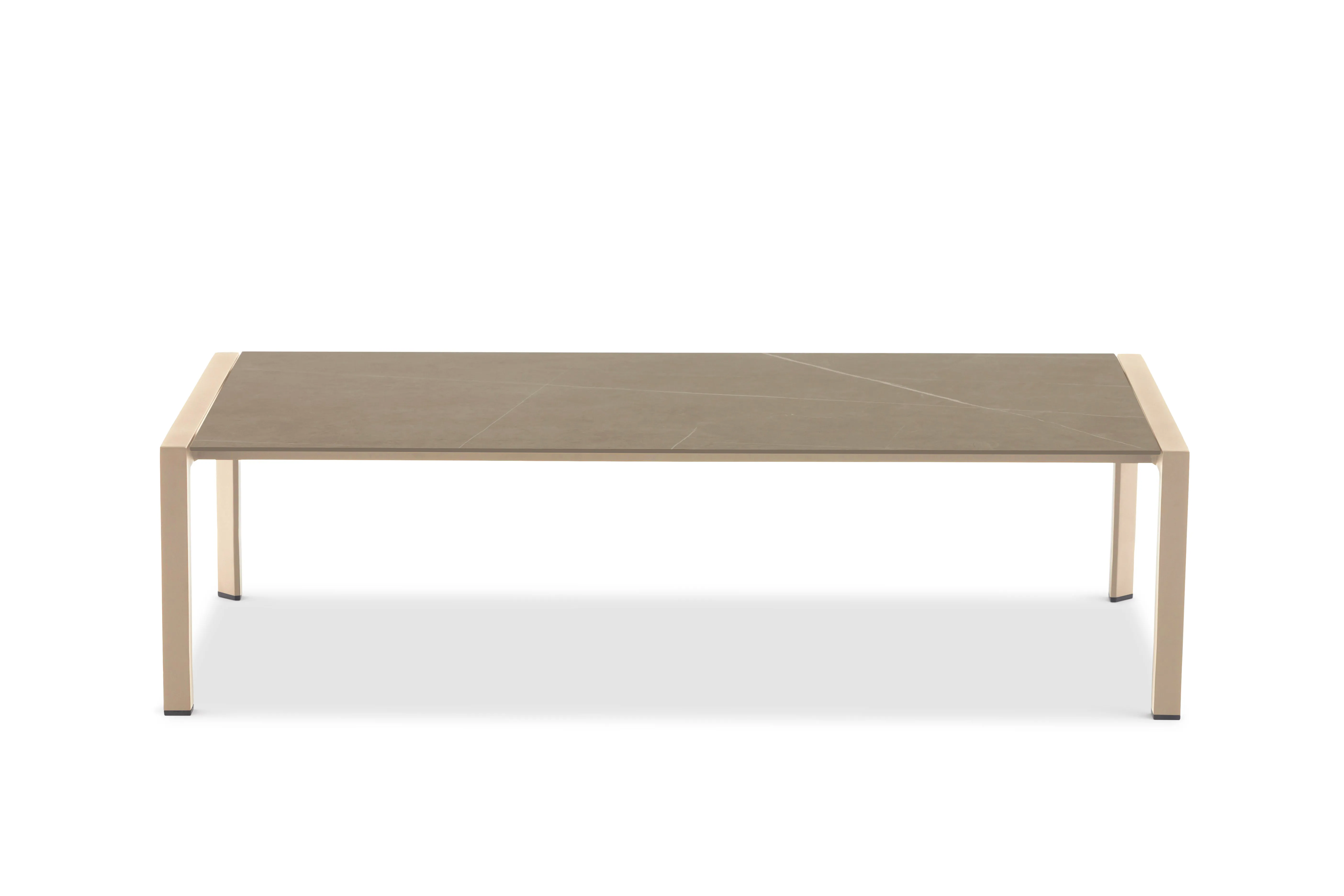 картинка Стол кофейный бежевый, алюминий/закаленное стекло с керамической печатью Стокгольм