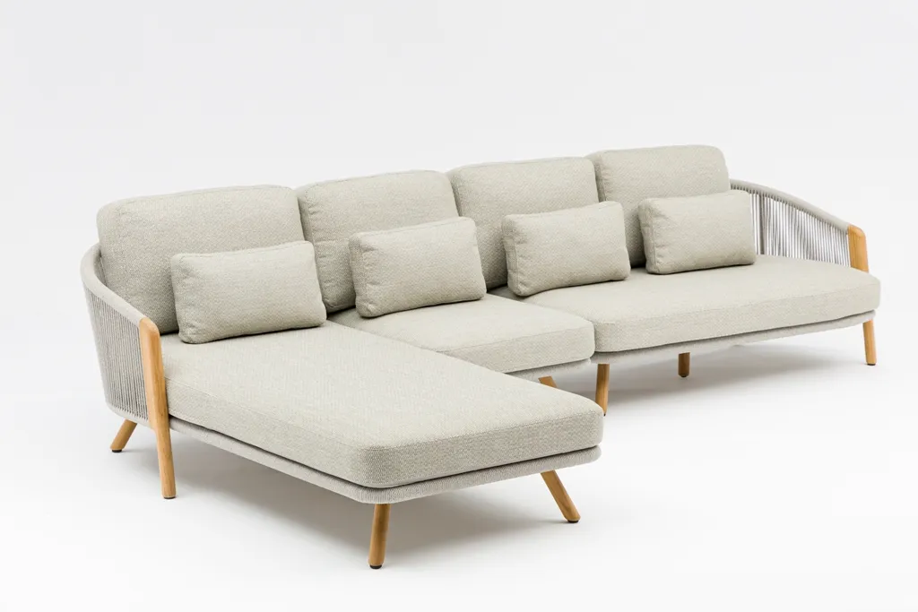 картинка Комплект лаунж мебели серый, тик/алюминий/веревка Авеста №2