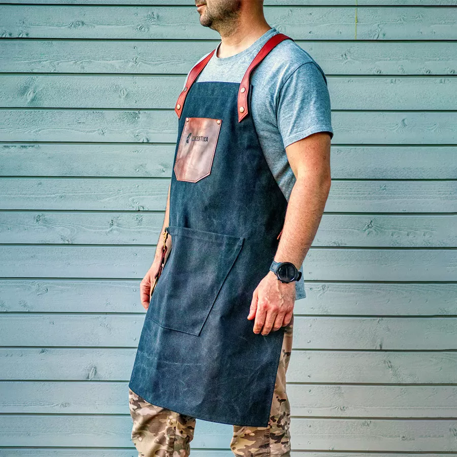 картинка Фартук для готовки с кожаными вставками