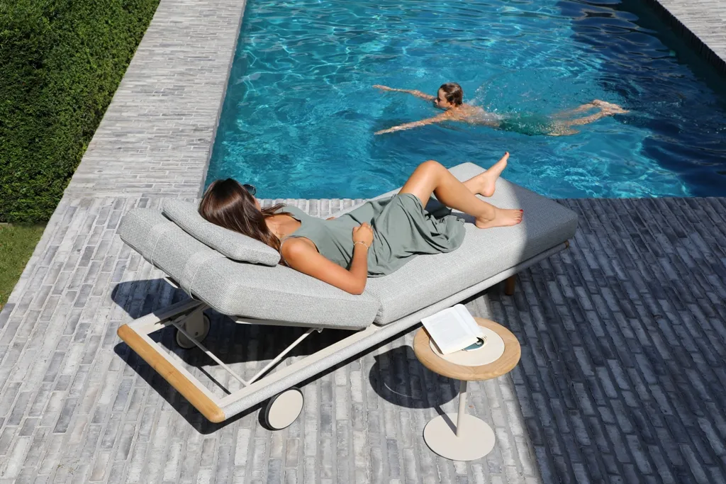 картинка Комплект лежаков серый, тик/алюминий/веревка Авеста