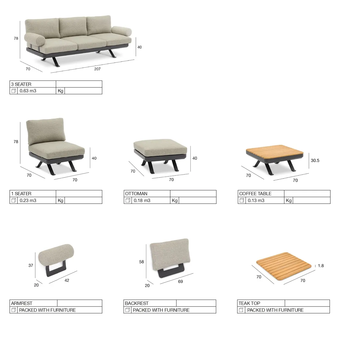 картинка Модуль антрацит/антрацит, алюминий/олефин Лунд