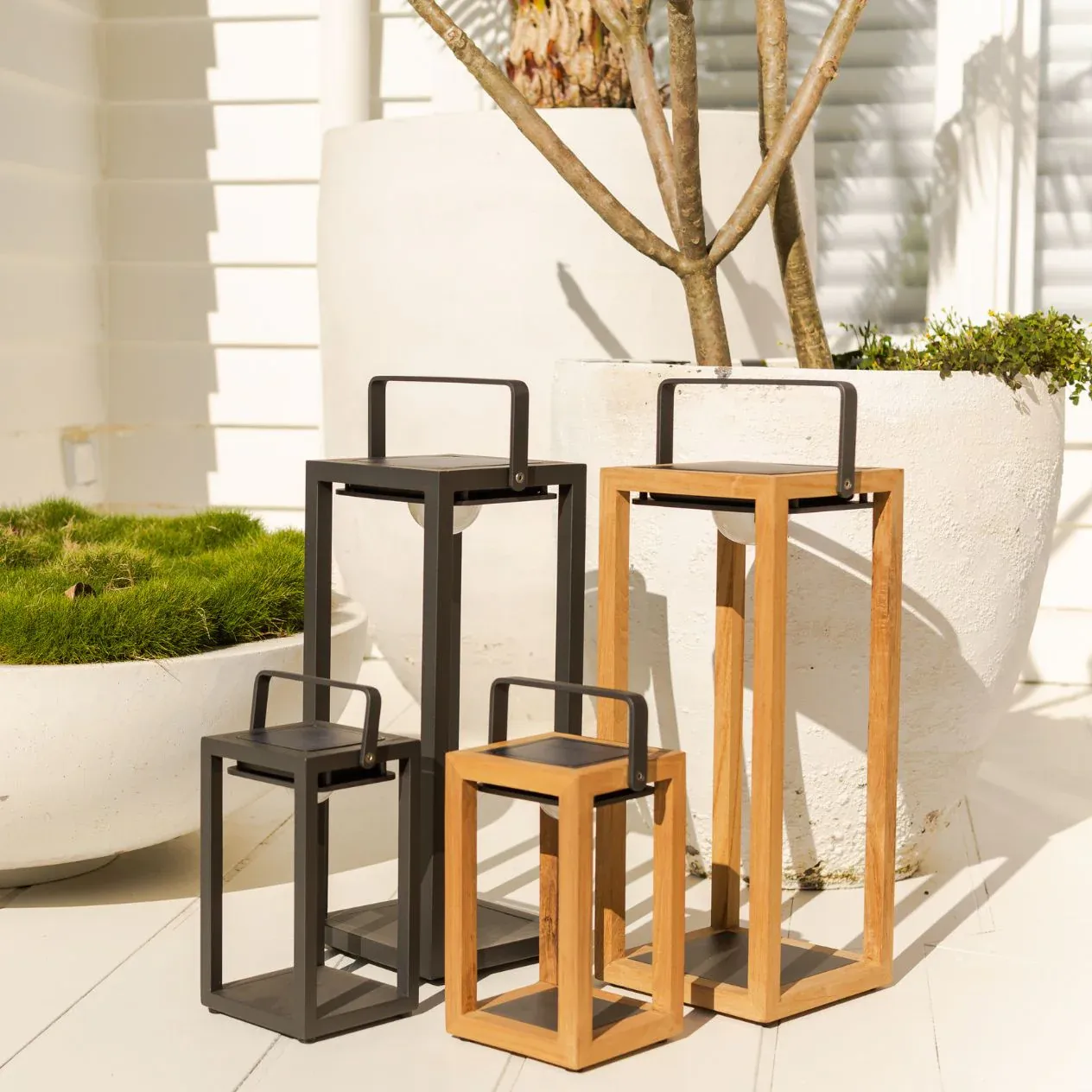 картинка Лампа антрацит/натуральный, тик Сола №3