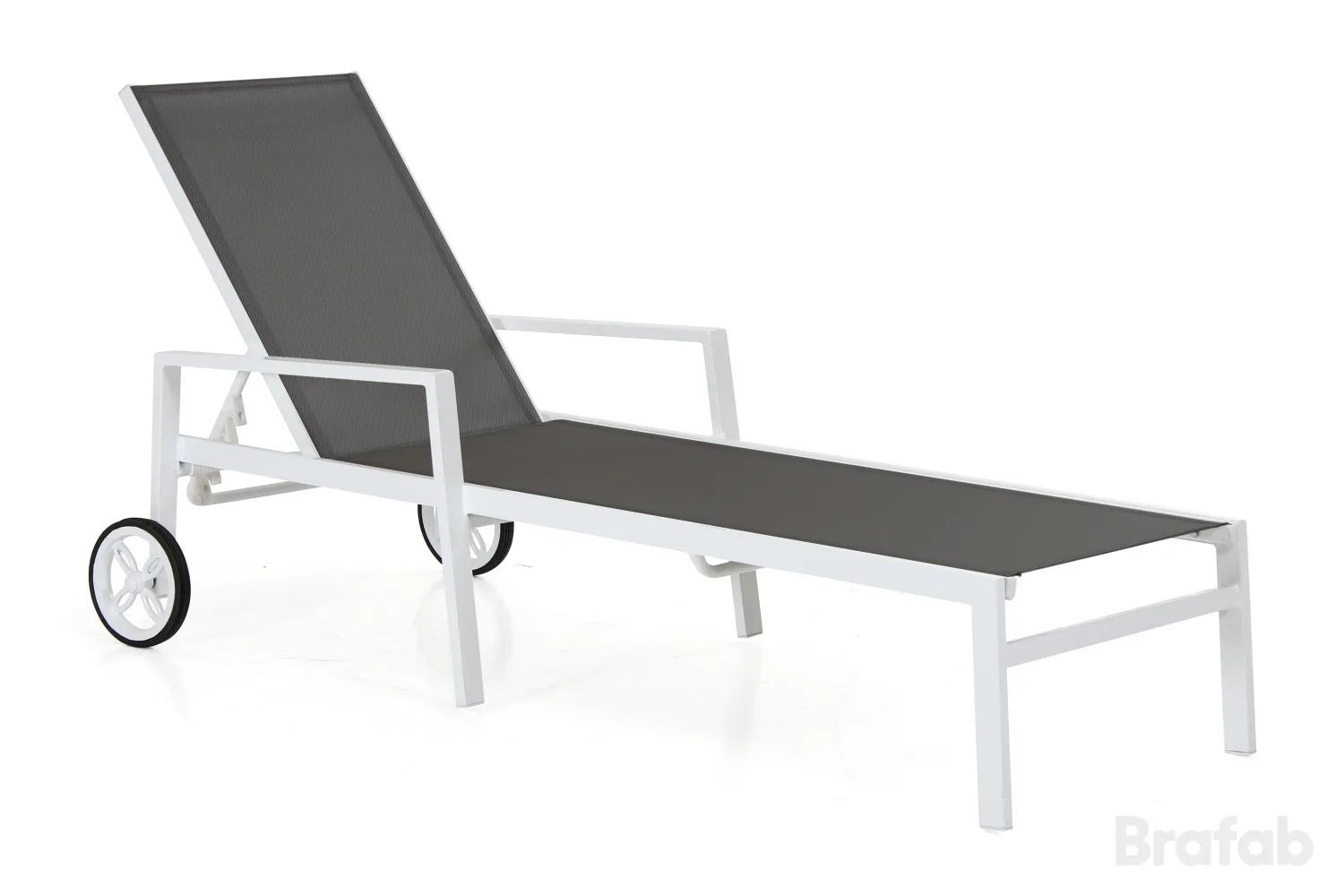 картинка Лежак белый/серый, алюминий Леон