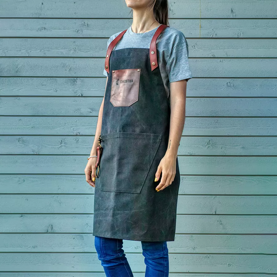 картинка Фартук для готовки с кожаными вставками