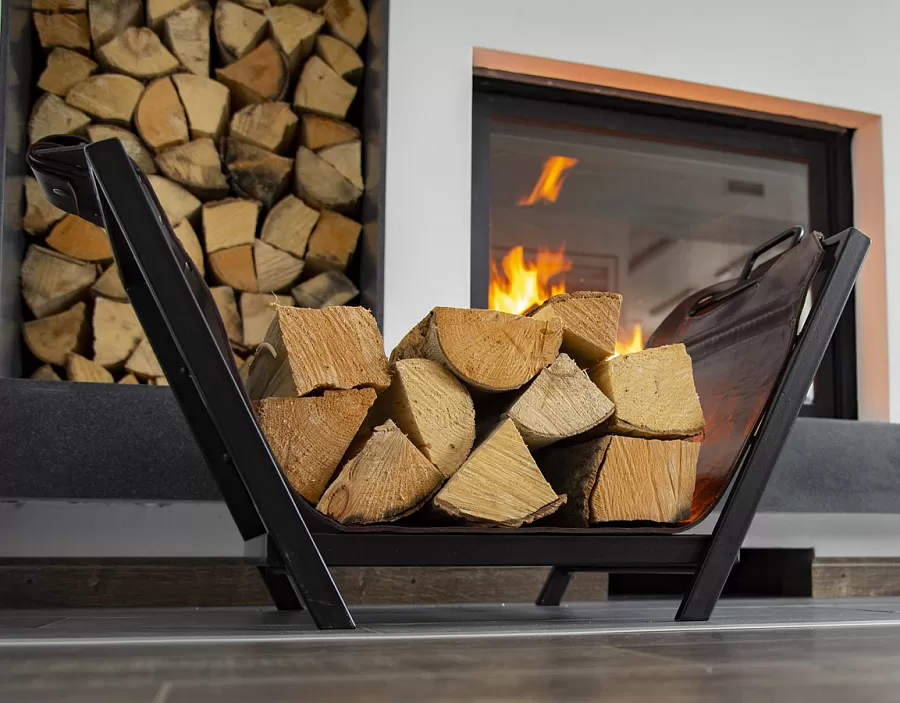 картинка Дровница кожаная с подставкой