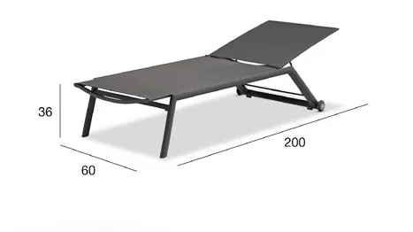 картинка Лежак антрацит, алюминий/текстилен Висбю