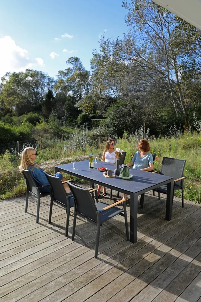 картинка Стол антрацит/серый, алюминий/спеченный камень Лион №2