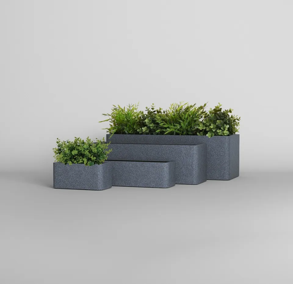 картинка Кашпо CONCRETIKA БАЛКОНЕРА БАЗАЛЬТ