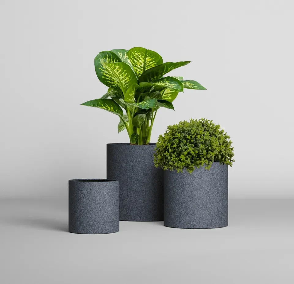 Кашпо CONCRETIKA ТЮБ Мини БАЗАЛЬТ 30x30