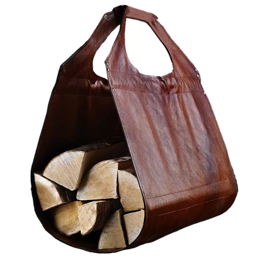 картинка Дровница кожаная с подставкой