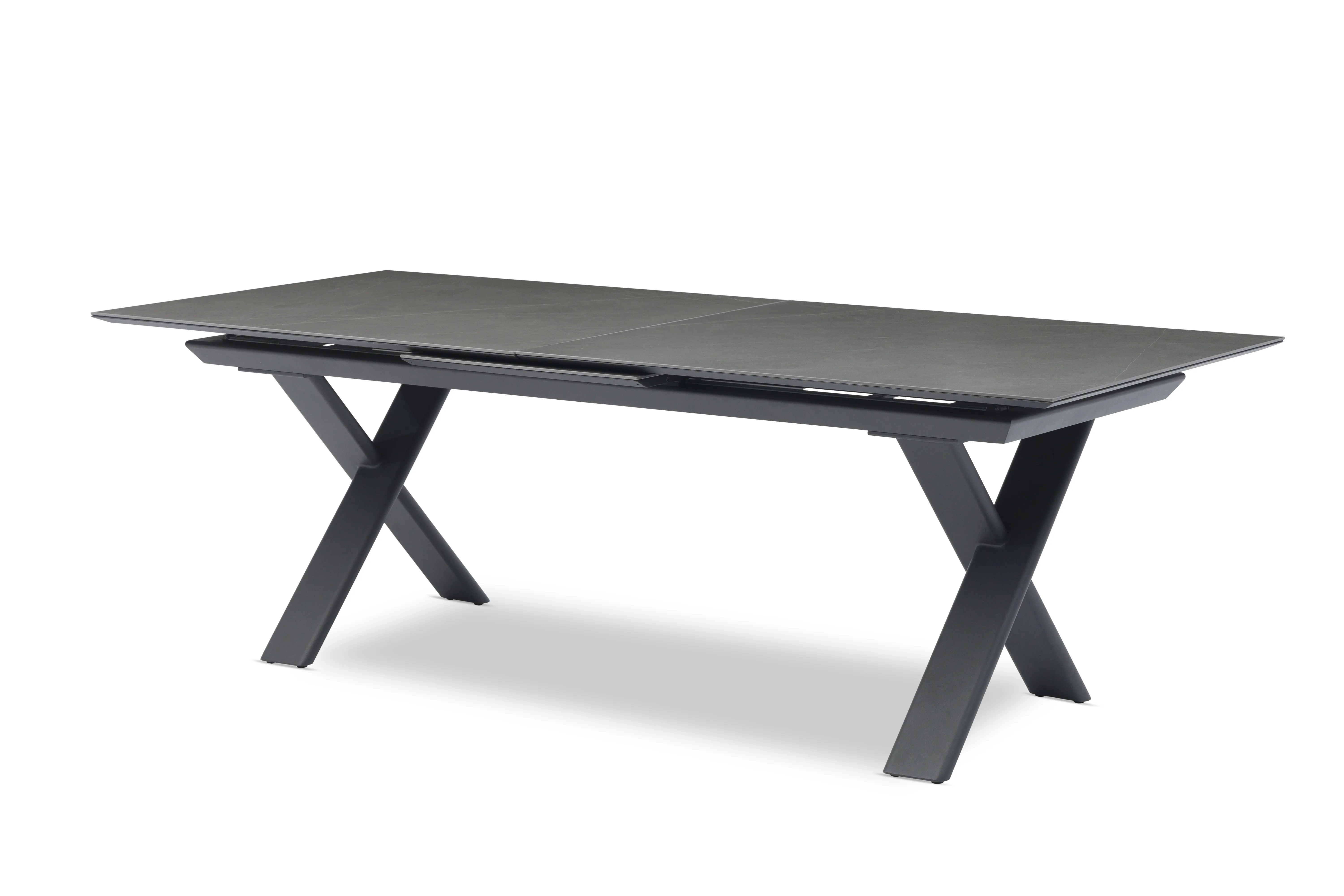 картинка Комплект обеденной мебели антрацит/серый, алюминий/спеченный камень/тик Тимро №1