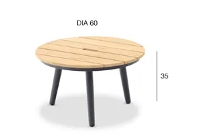 картинка Стол кофейный антрацит/натуральный, алюминий/тик Марин №2