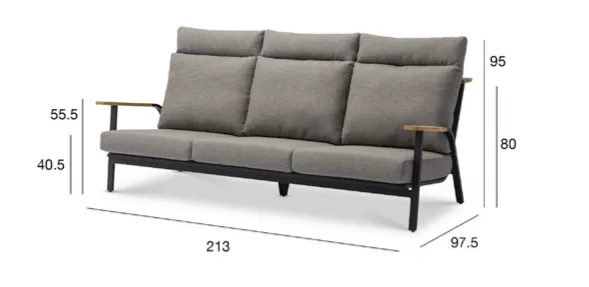 картинка Диван антрацит/зелёный, алюминий Мальмо №2