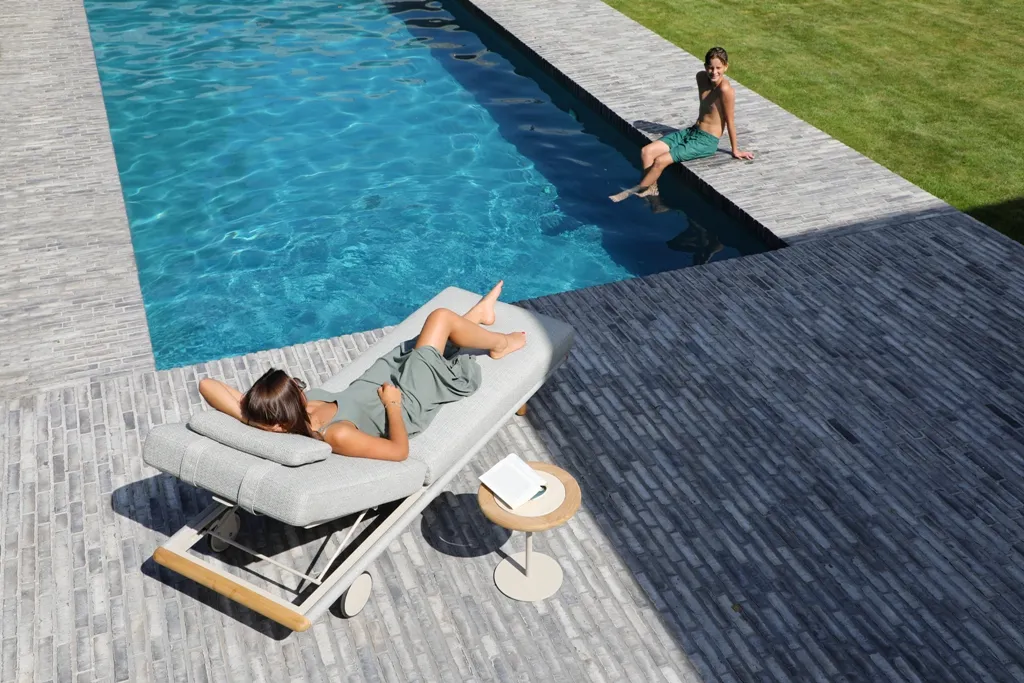 картинка Комплект лежаков серый, тик/алюминий/веревка Авеста