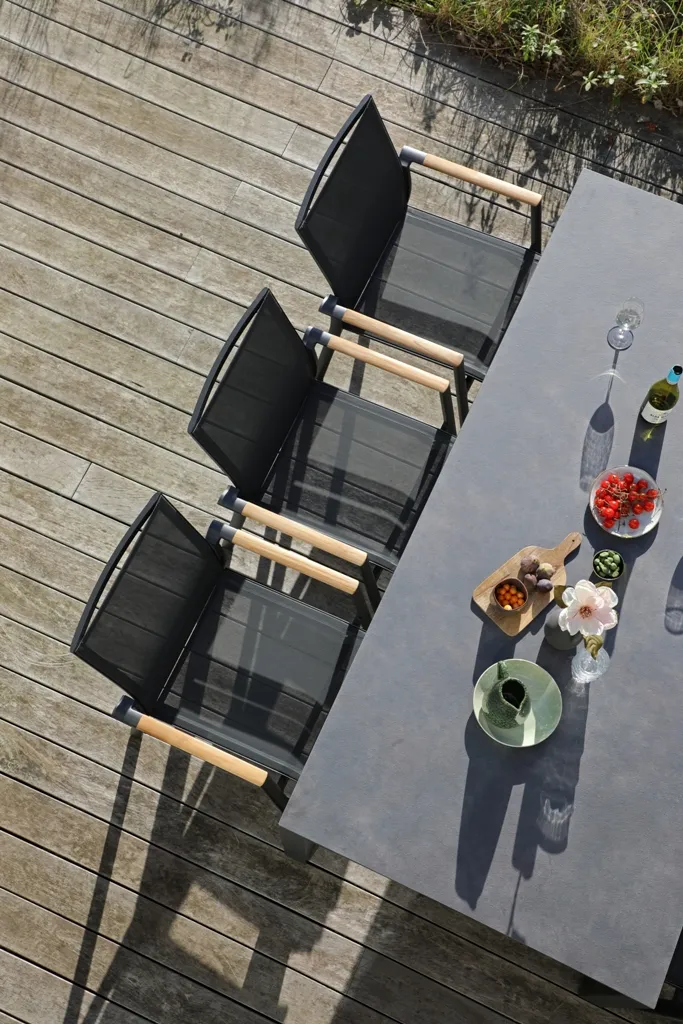 картинка Стол антрацит/серый, алюминий/спеченный камень Лион №2