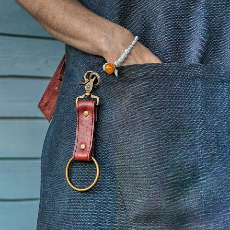 картинка Фартук для готовки с кожаными вставками