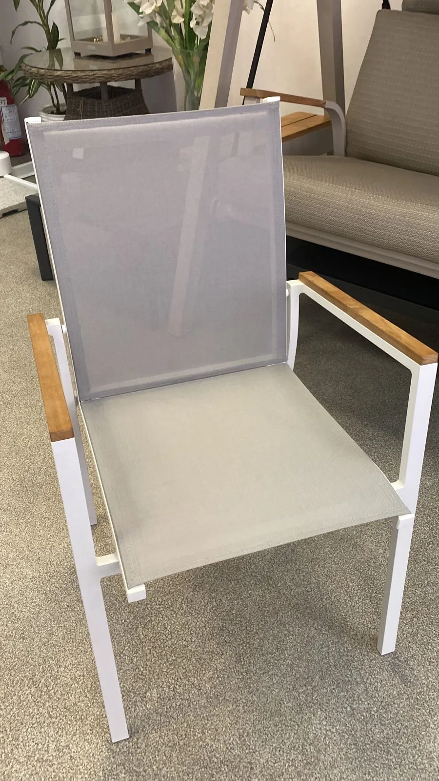 картинка Стул белый/серый, алюминий/текстилен Сетер