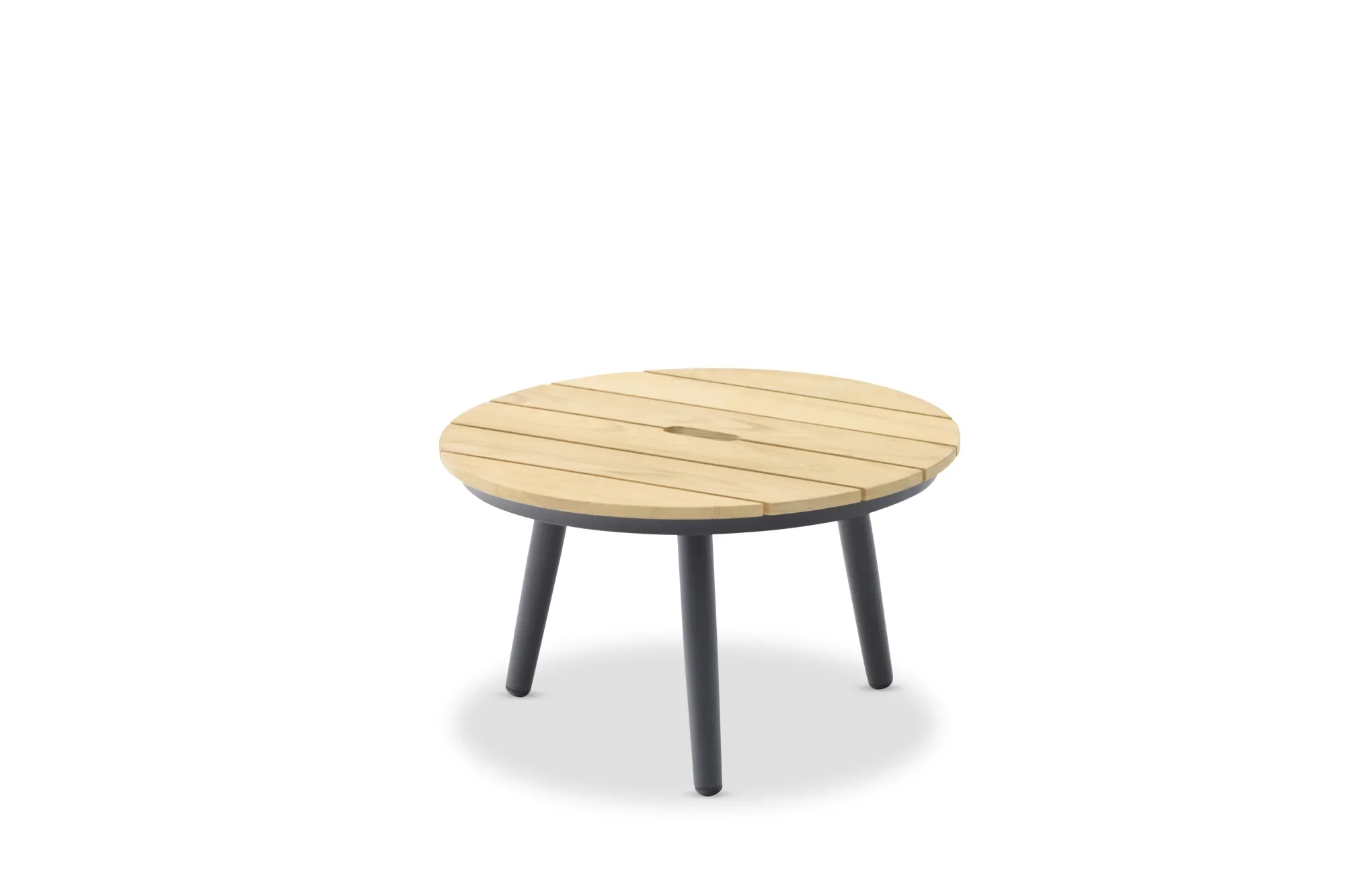 картинка Стол кофейный антрацит/натуральный, алюминий/тик Марин №2