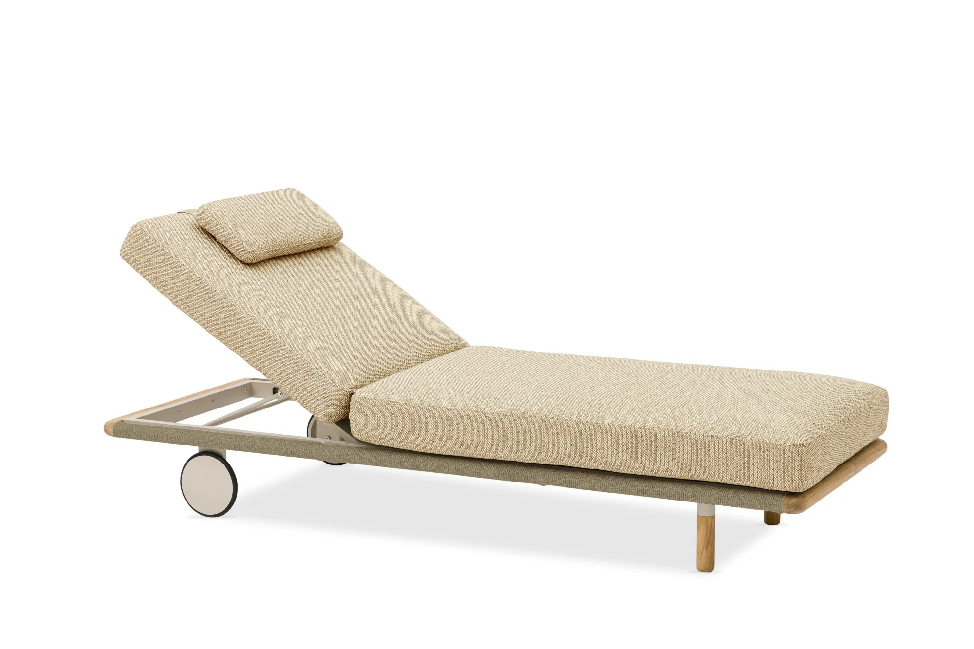 картинка Комплект лежаков бежевый/светло-коричневый, тик/алюминий/веревка Авеста