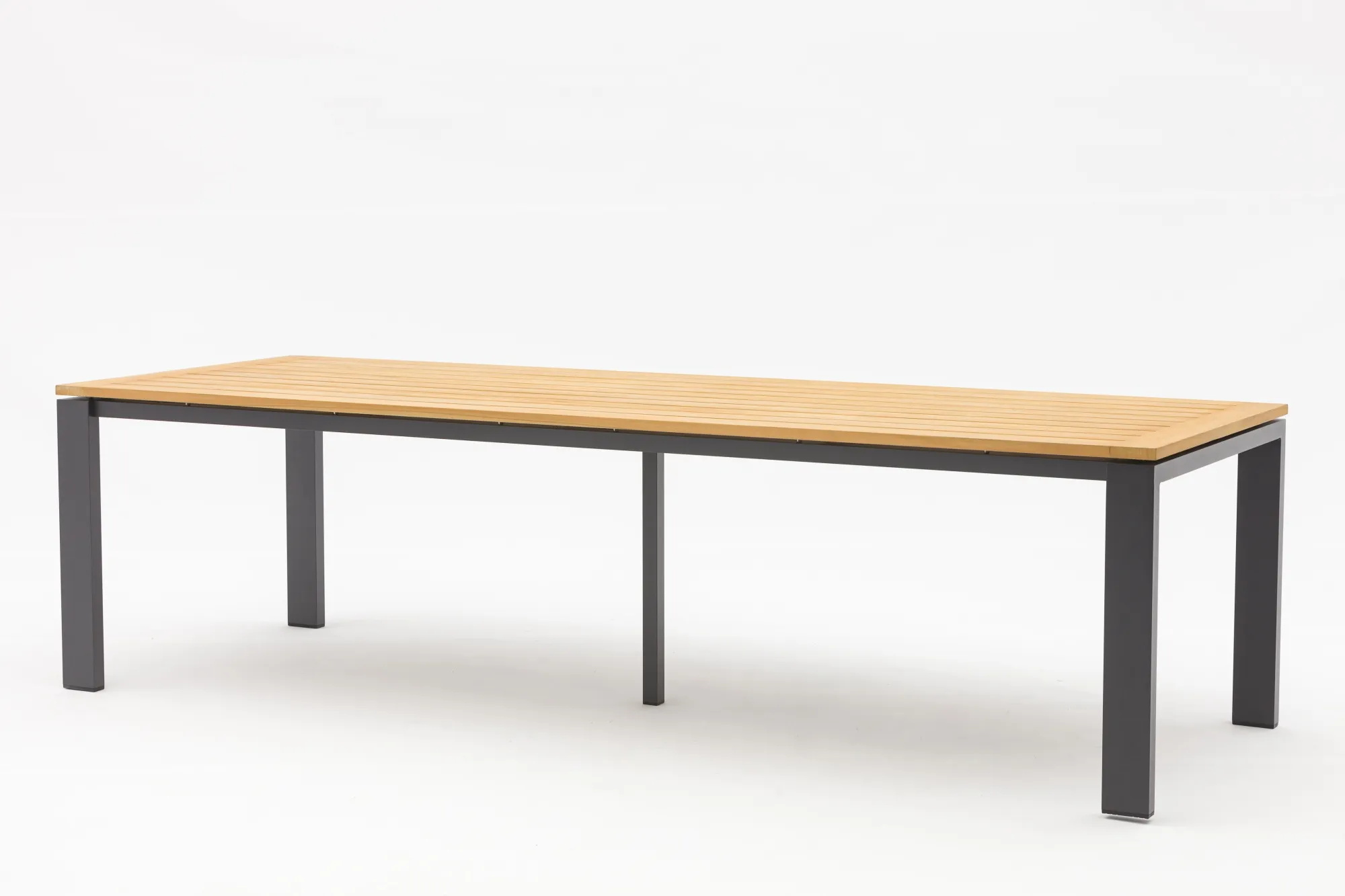 картинка Стол антрацит/натуральный, алюминий/тик Лион №2