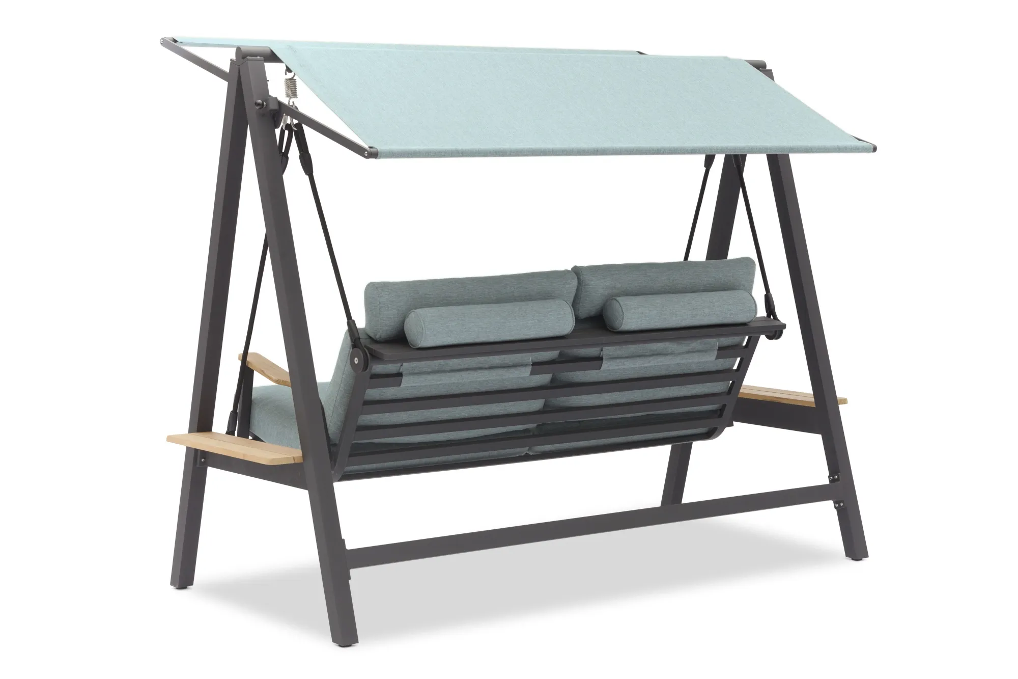 картинка Качели антрацит/зелёный, алюминий/тик Мальмо