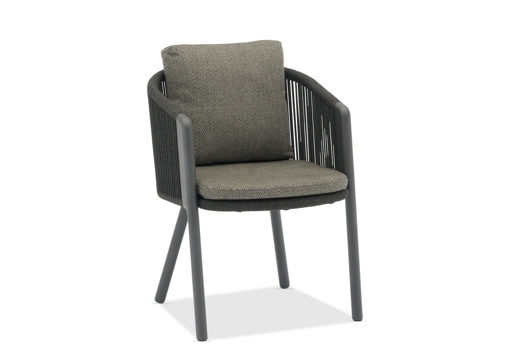 картинка Кресло обеденное черный/антрацит, алюминий/веревка Авеста