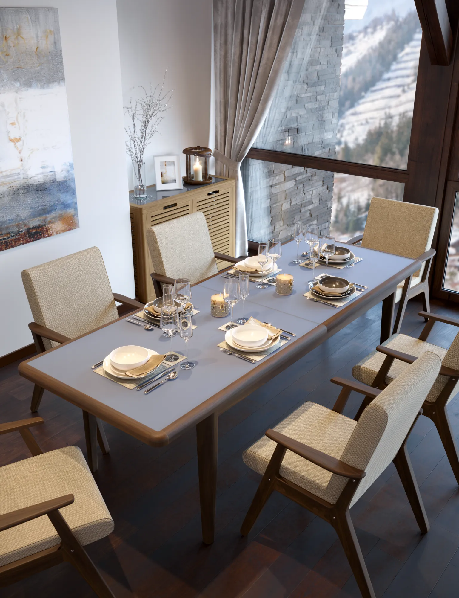 картинка Стол обеденный раздвижной (С) на 6-8 персон СИГУЛ