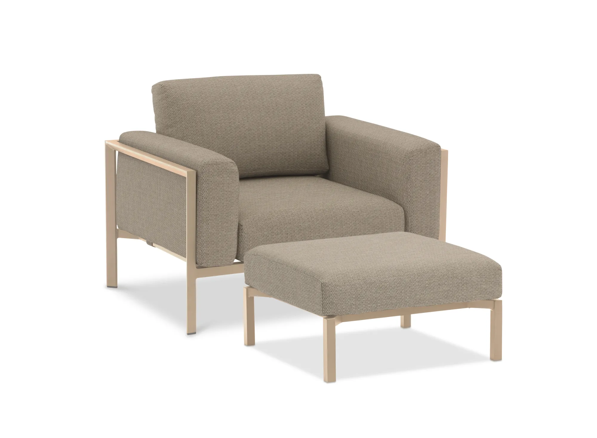 картинка Кресло бежевый/коричневый, алюминий Стокгольм №1