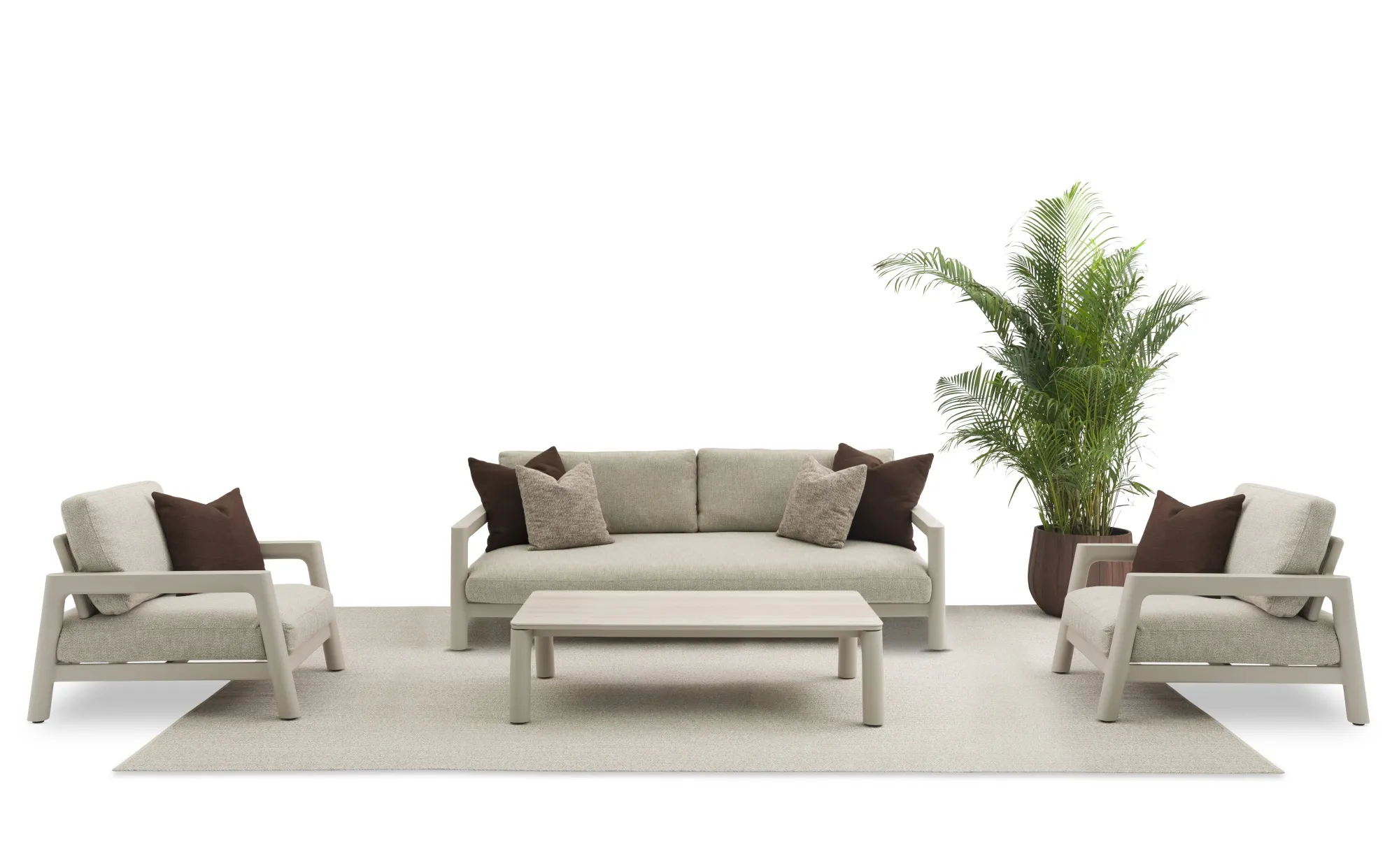 картинка Комплект лаунж мебели бежевый/бежевый, алюминий/стеклокерамика Коста №2