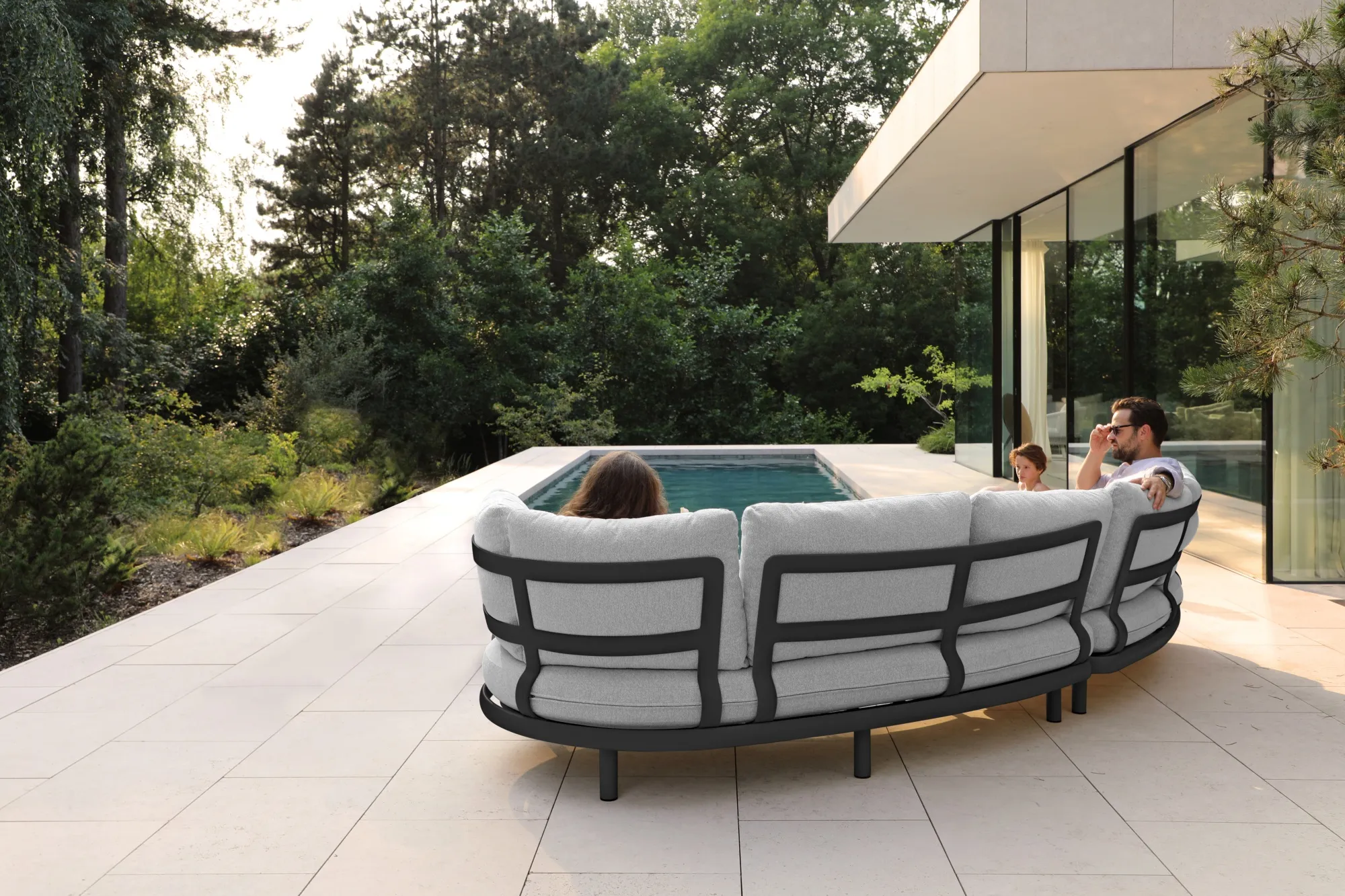 картинка Комплект лаунж мебели антрацит/серый, алюминий Готланд