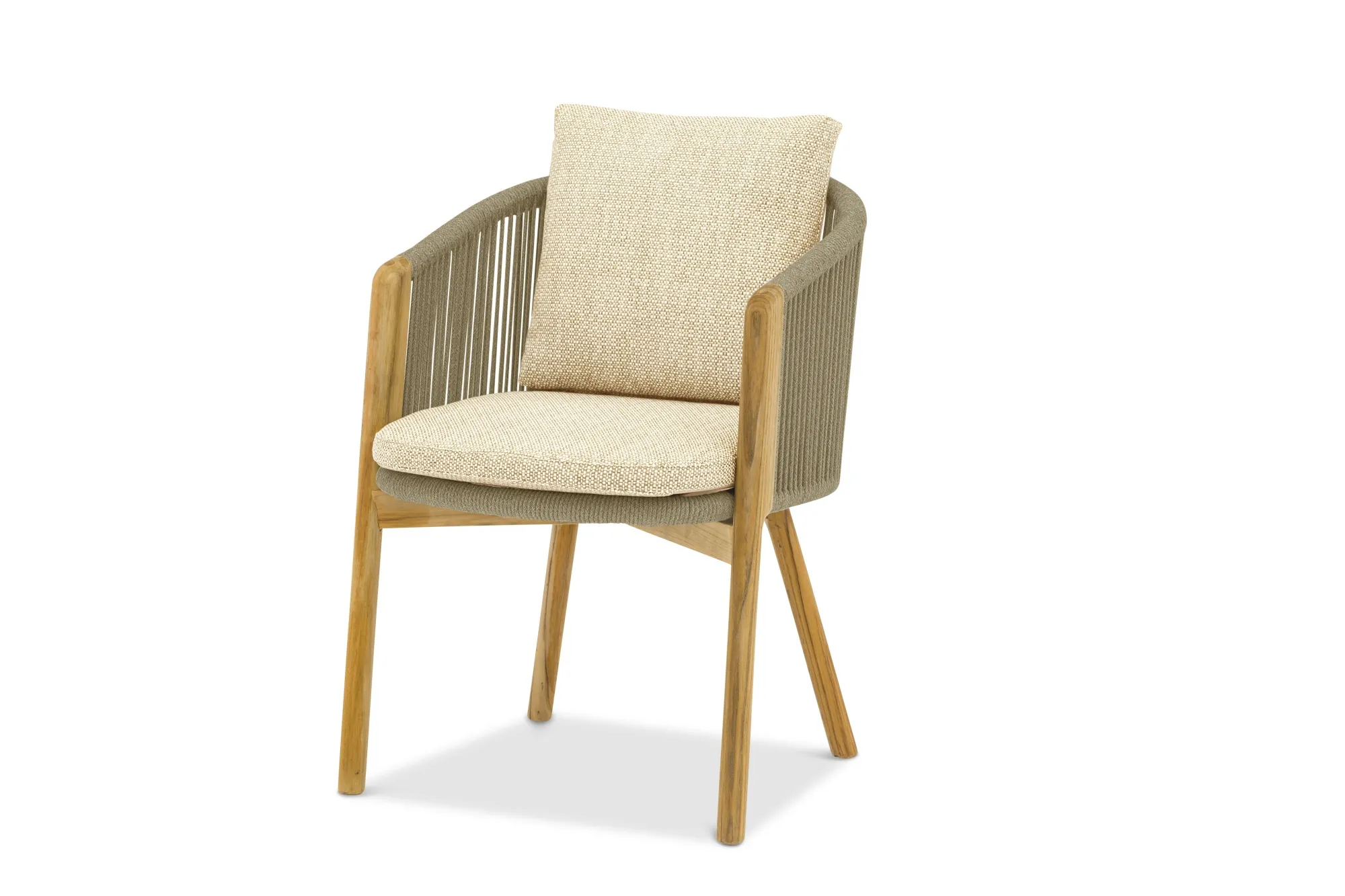 картинка Комплект обеденной мебели бежевый/светло-коричневый, керамика/тик Авеста №1