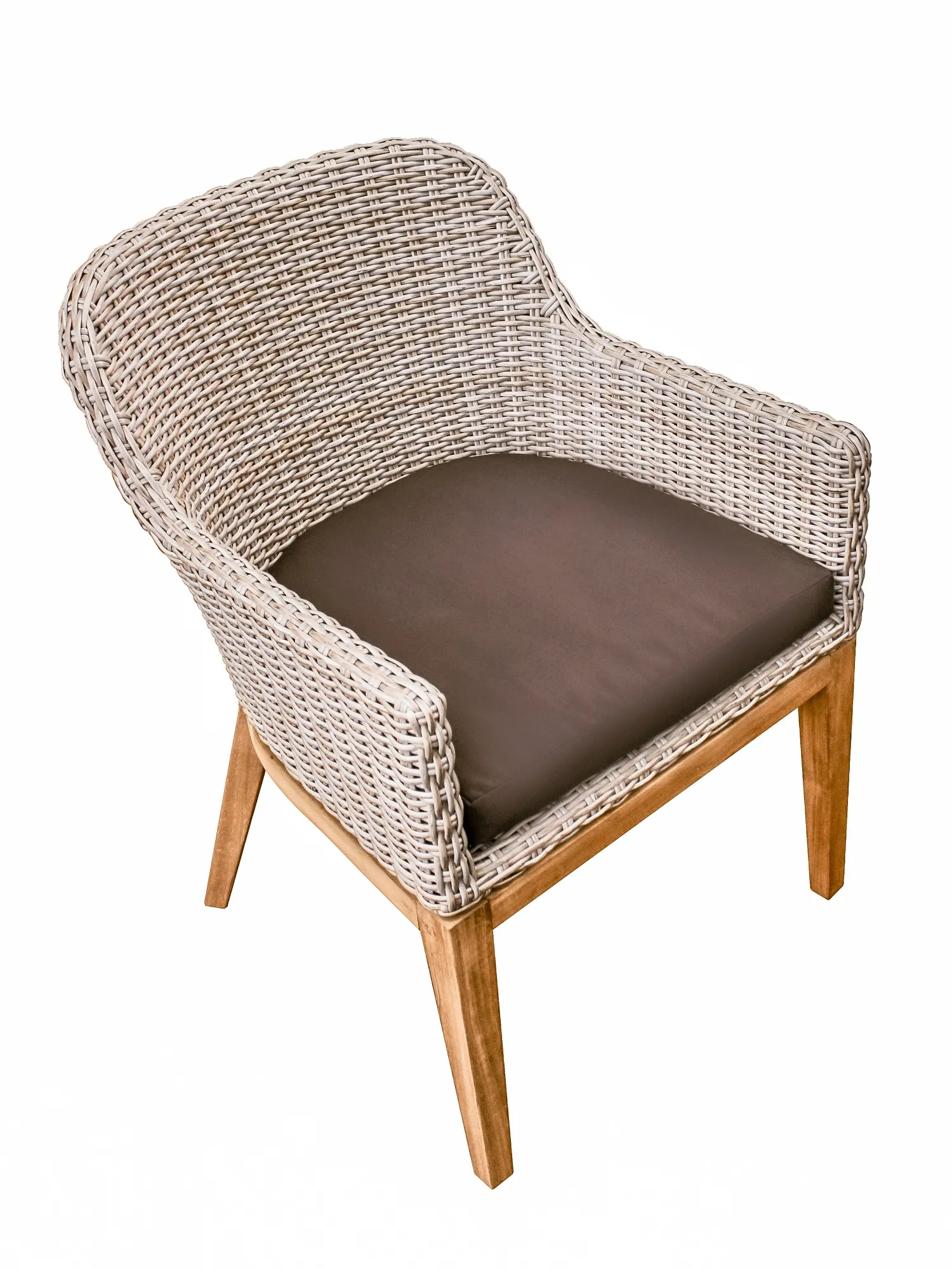 картинка Стул бежевый, искусственный ротанг/тик Онтарио