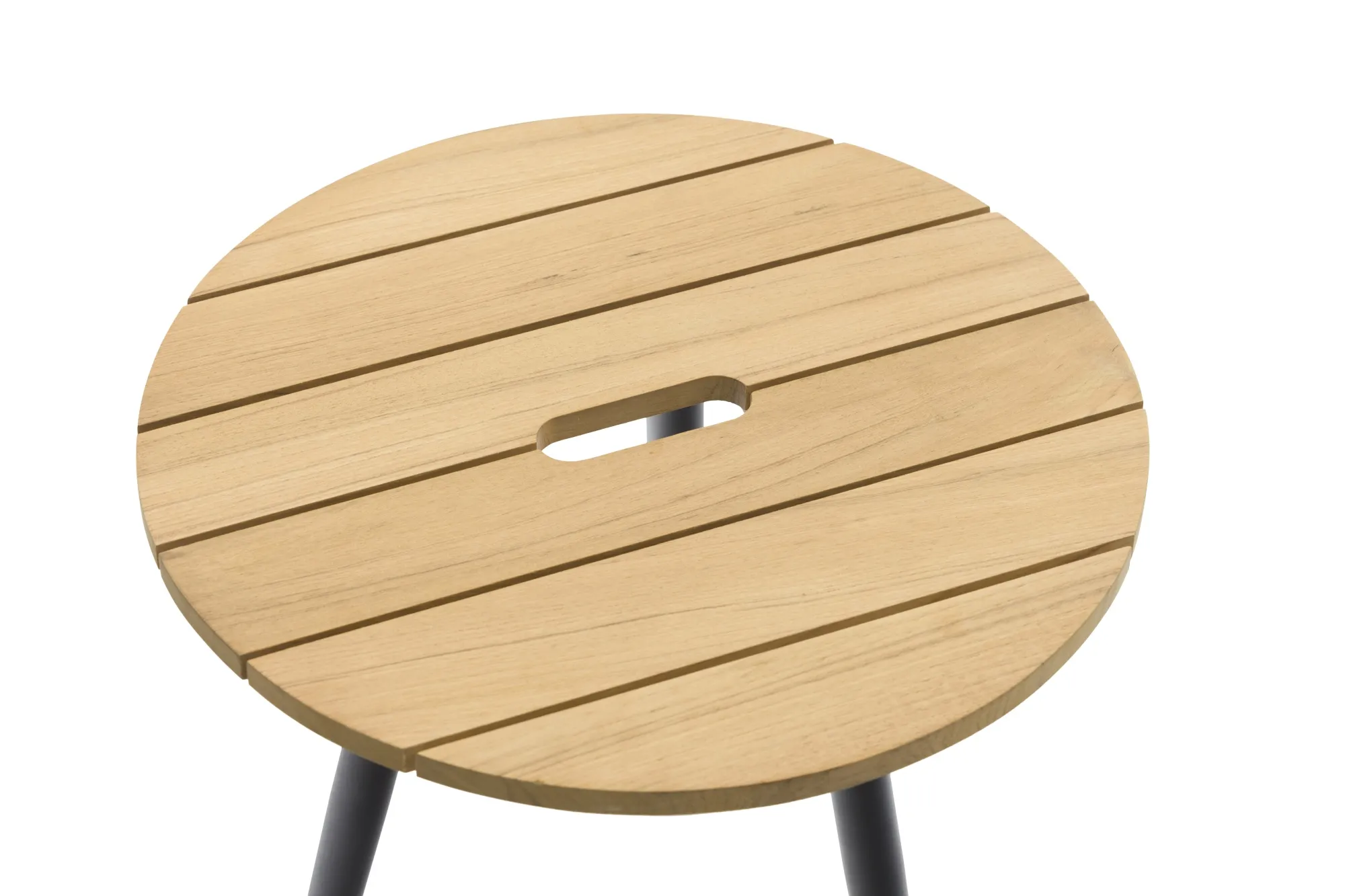 картинка Стол кофейный антрацит/натуральный, алюминий/тик Марин №2