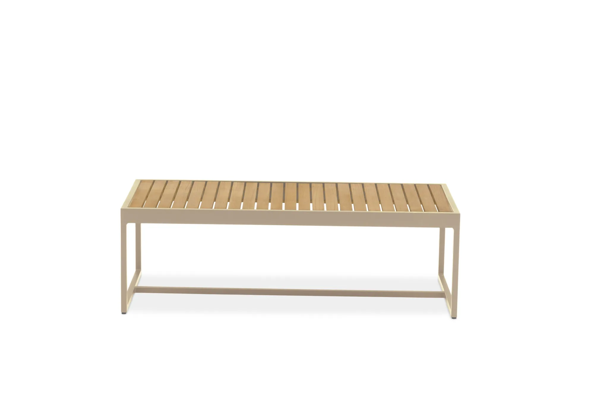 картинка Кофейный стол бежевый/натуральный, алюминий/тик Амаль