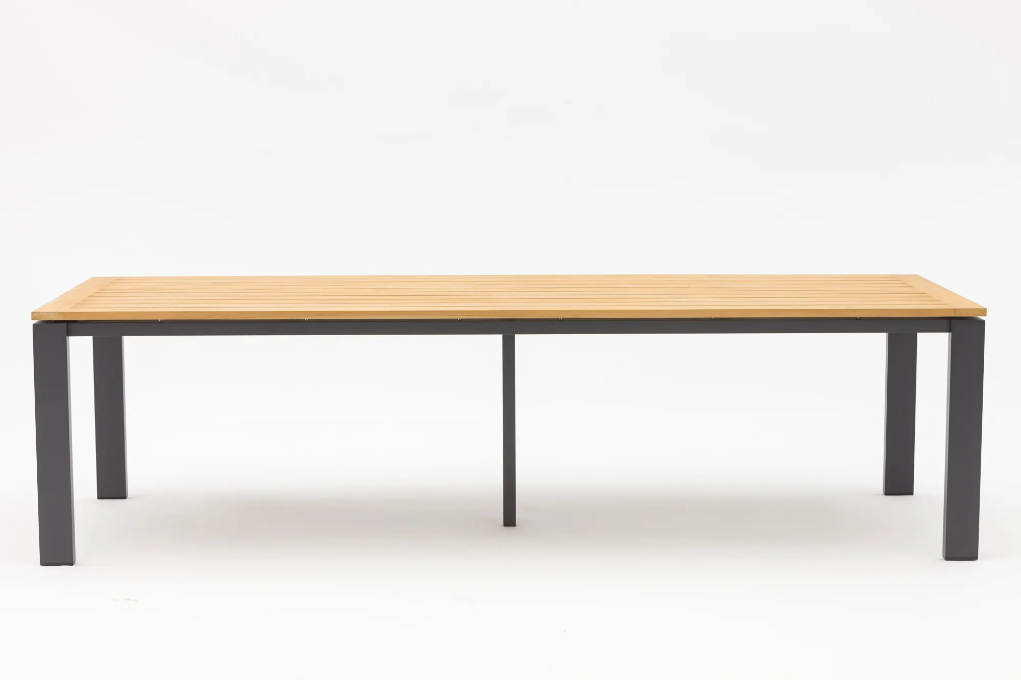 картинка Стол антрацит/натуральный, алюминий/тик Лион №2