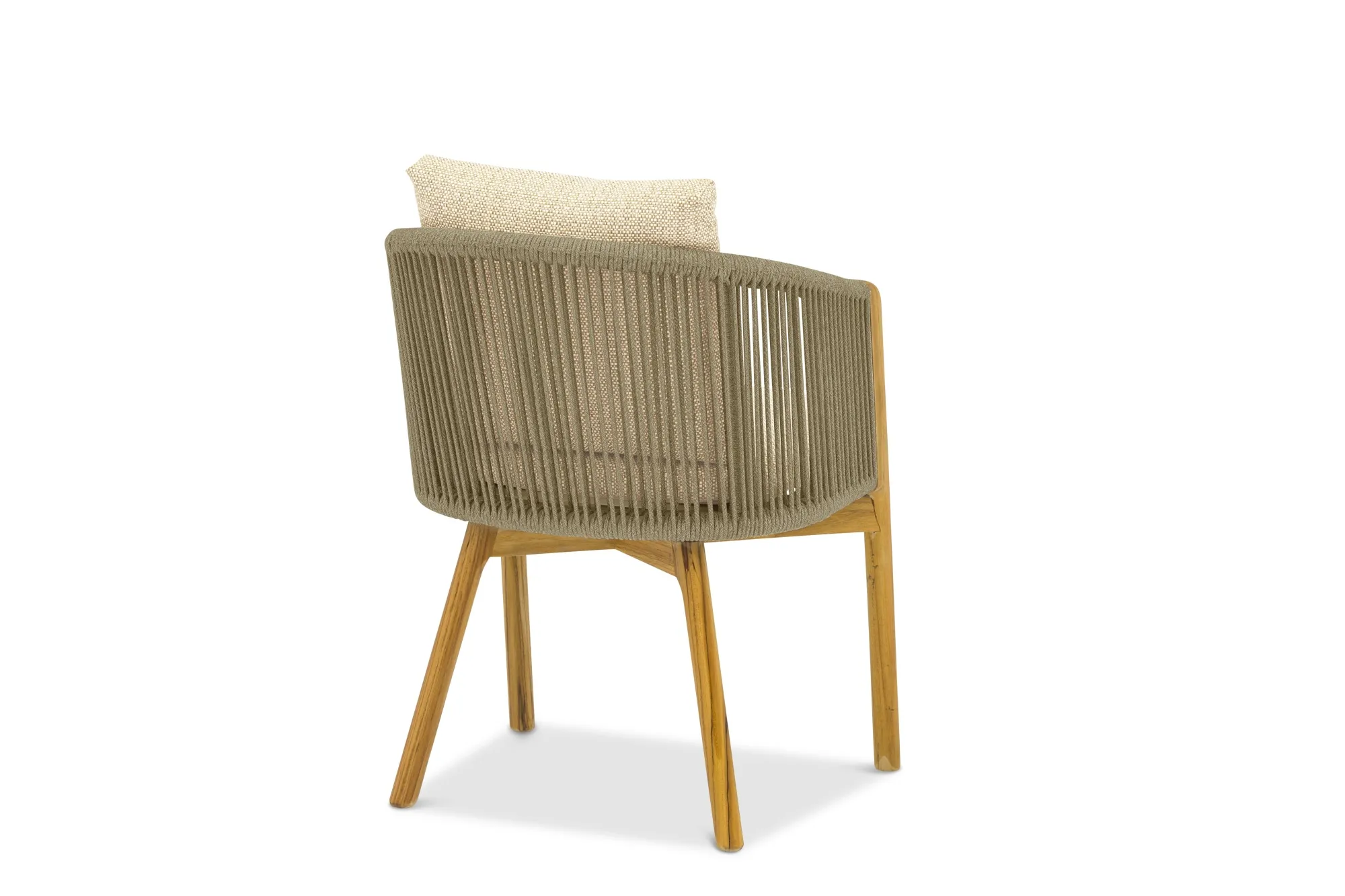 картинка Кресло обеденное бежевый/светло-коричневый, тик/алюминий/веревка Авеста