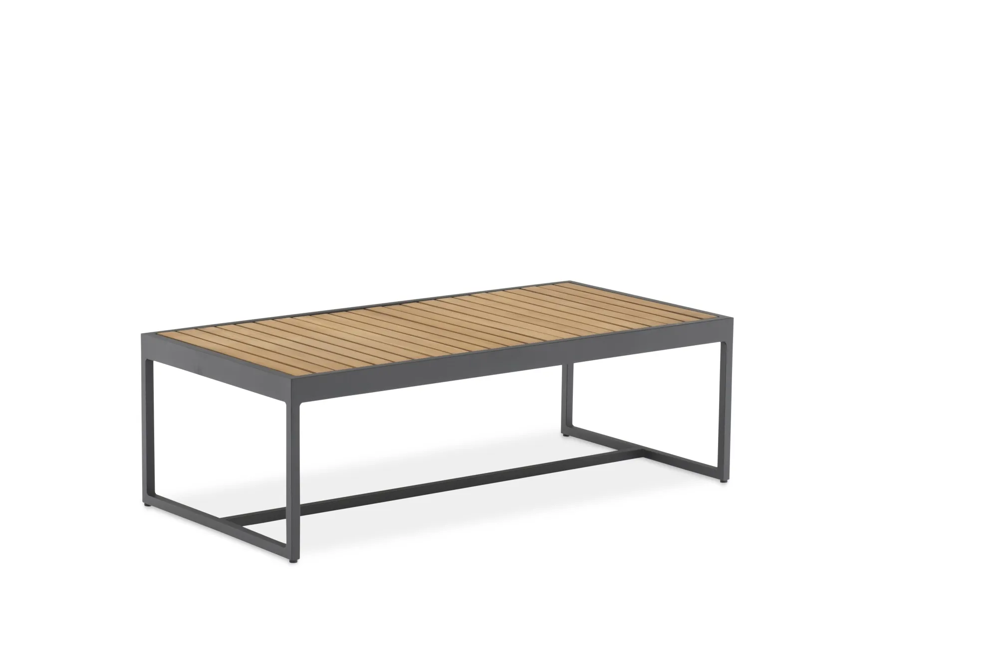 картинка Стол кофейный антрацит/натуральный, алюминий/тик Амаль