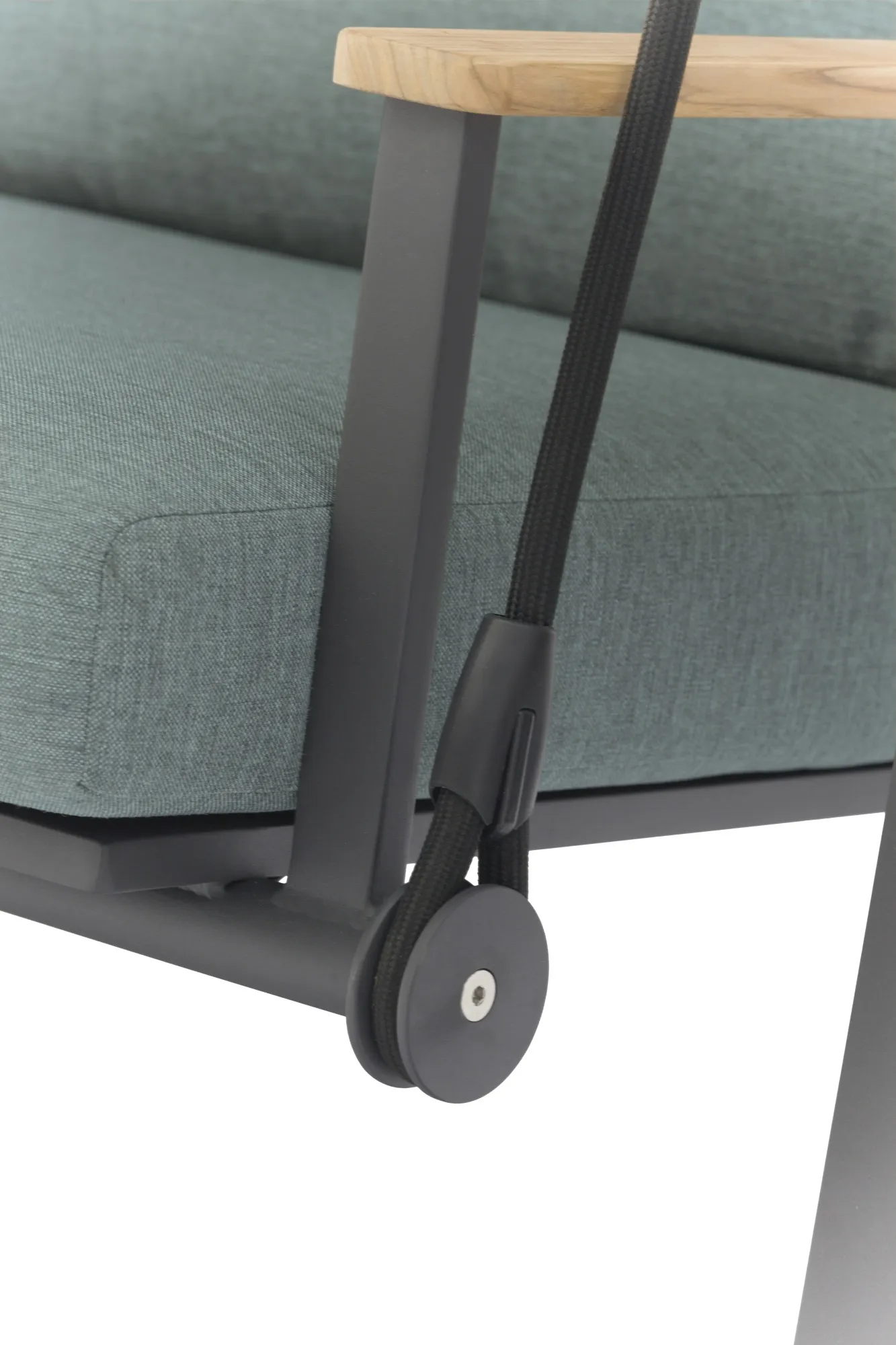 картинка Качели антрацит/зелёный, алюминий/тик Мальмо