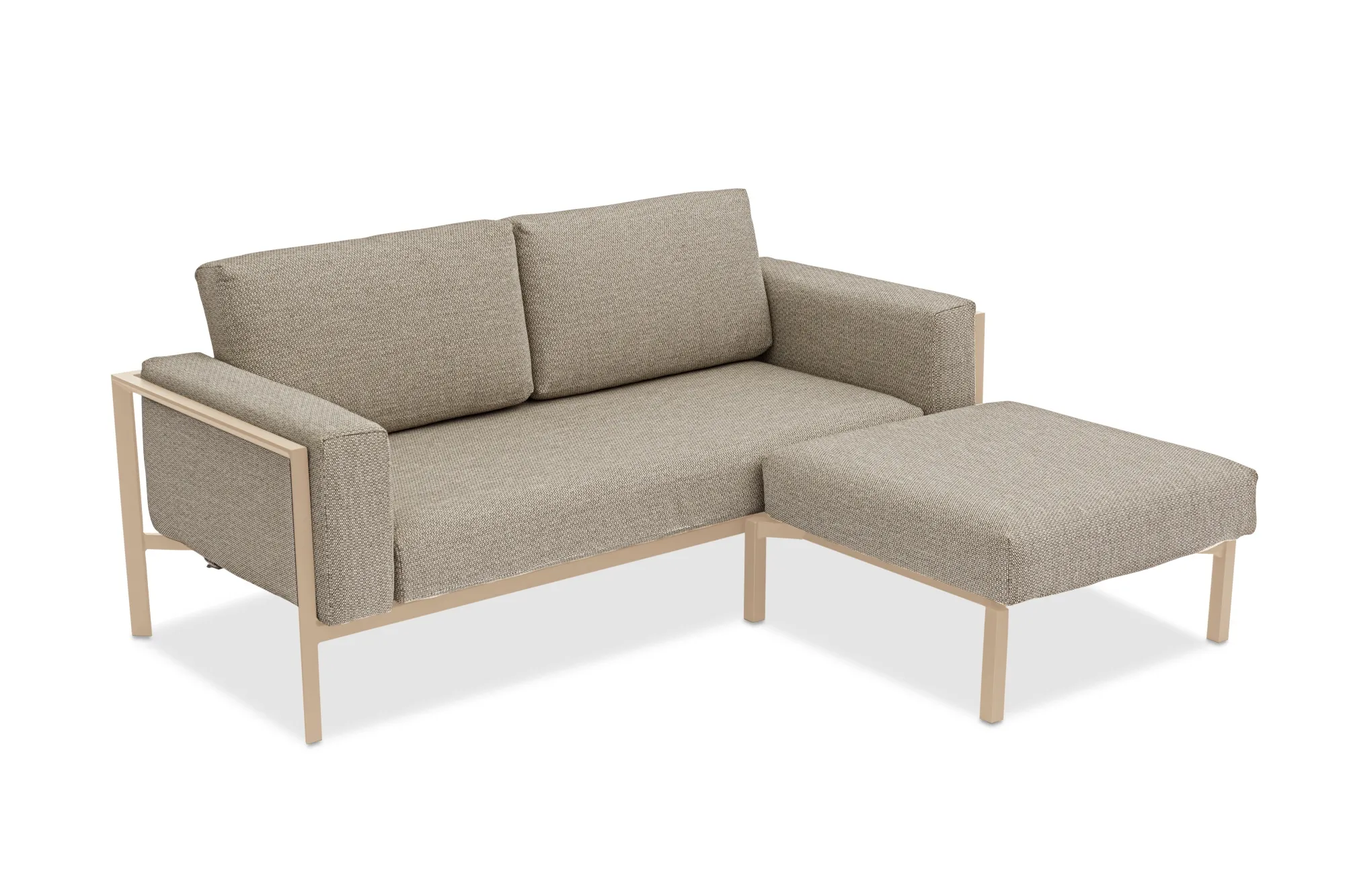 картинка Диван бежевый/коричневый, алюминий Стокгольм №1