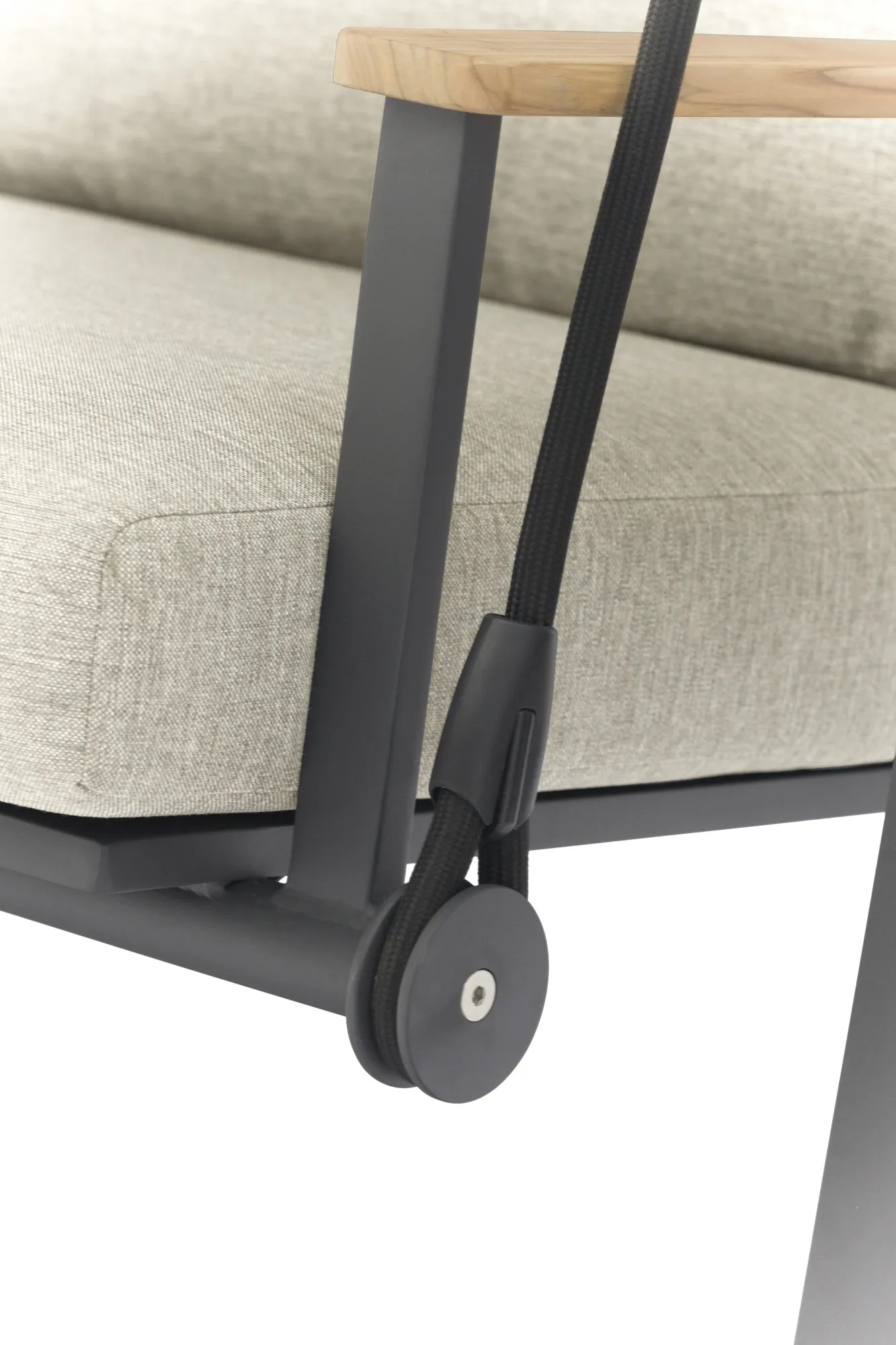 картинка Качели антрацит/светло-серый, алюминий/тик Мальмо