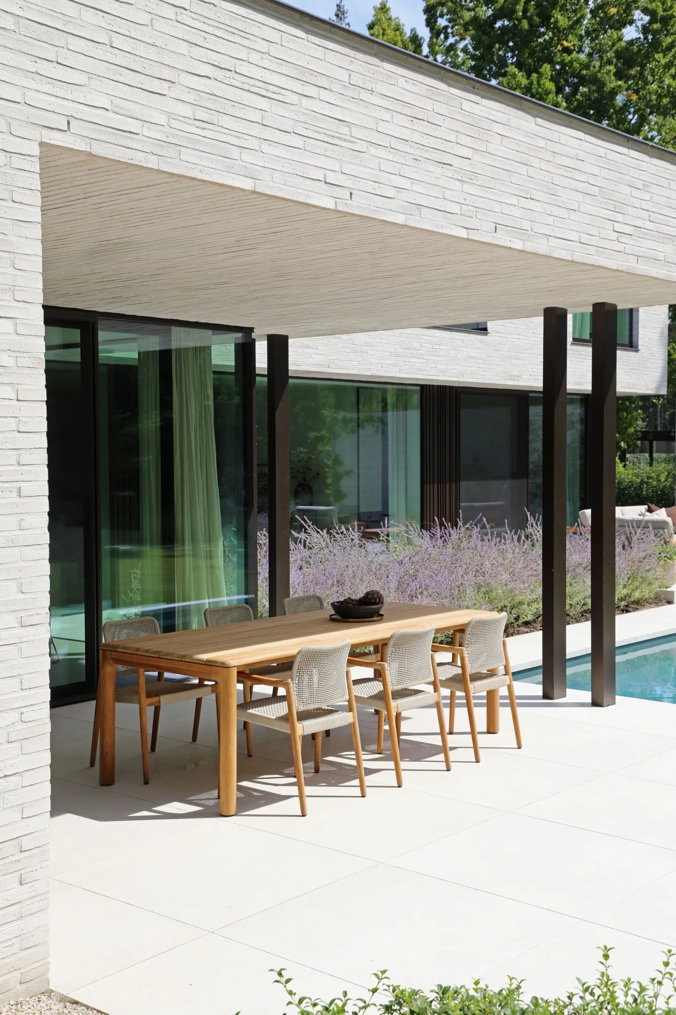 картинка Комплект обеденной мебели натуральный/бежевый, тик/алюминий/веревка Коста №2