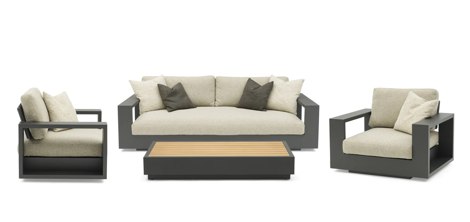картинка Комплект лаунж мебели антрацит/серый, алюминий/олефин Истад №2
