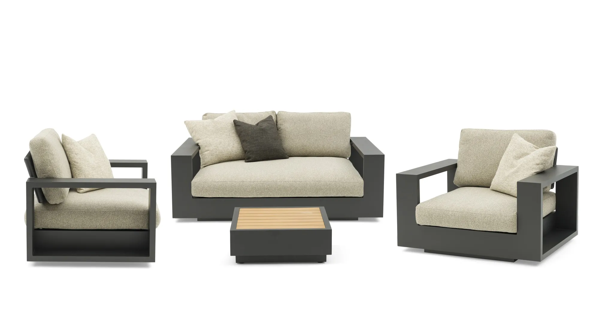 картинка Комплект лаунж мебели антрацит/серый, алюминий/олефин Истад №1